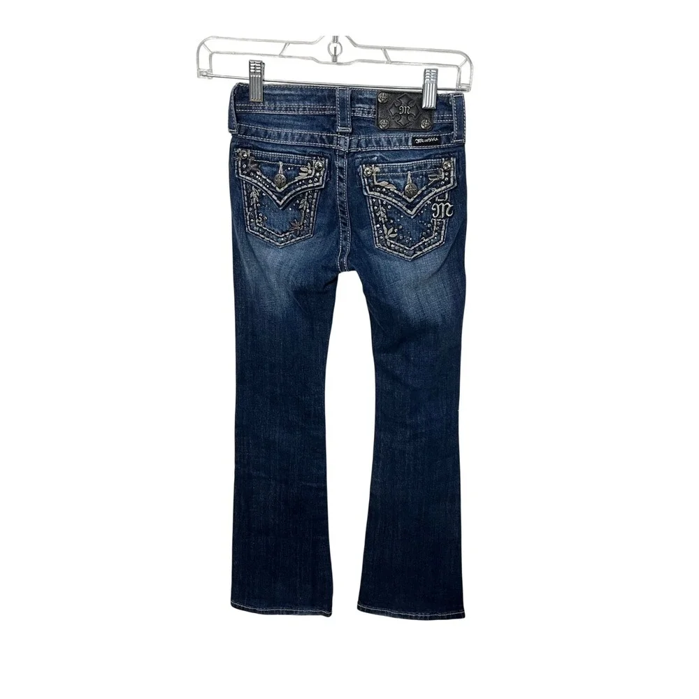 Miss Me Bootcut Jeans Kids Size 10 Dark Wash Embellished JK5443B5